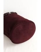 Cabas en daim bordeaux - 32x20x29 cm - Jamais porté