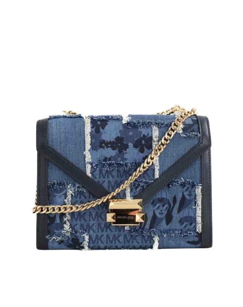 Blaue Schultertasche aus Stoff - 23x8x20 cm - Sehr guter Zustand