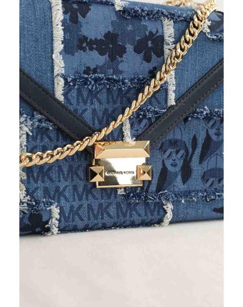 Blaue Schultertasche aus Stoff - 23x8x20 cm - Sehr guter Zustand