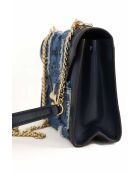 Blaue Schultertasche aus Stoff - 23x8x20 cm - Sehr guter Zustand