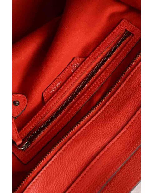 Cabas en cuir orange - 38x16x31 cm - Très bon état