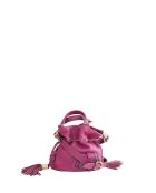 Paarse leren schoudertas - 28x19x11 cm - Goede conditie