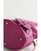 Paarse leren schoudertas - 28x19x11 cm - Goede conditie