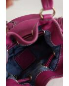 Paarse leren schoudertas - 28x19x11 cm - Goede conditie