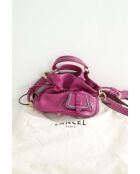 Paarse leren schoudertas - 28x19x11 cm - Goede conditie