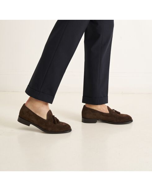Luan Loafer mit Quasten aus dunkelbraunem Leder