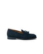 Mocassins à pompon Maelan en cuir bleu marine