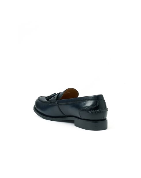 Alma marineblaue Loafer aus Leder mit Quasten