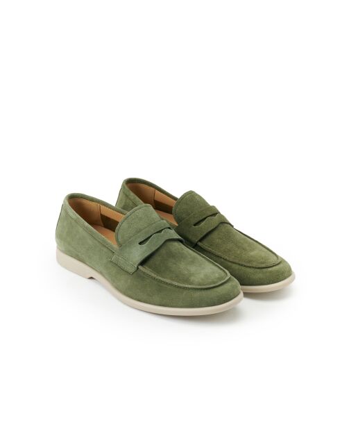 Groene leren Ael loafers