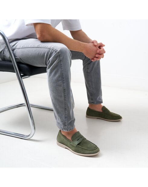Groene leren Ael loafers