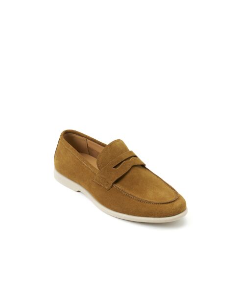 Laurent Mokassins mit Clip aus ockerbraunem Leder