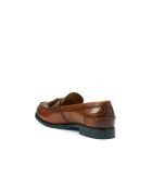 Sixtijnse leren instappers met kwastjes in bruin