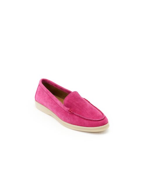 Slip on Soline en cuir daim rose cerise