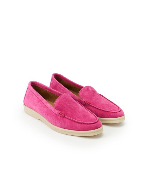 Slip on Soline en cuir daim rose cerise