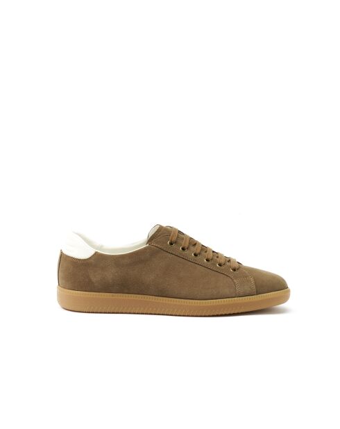 Baskets basses Nolan en cuir daim marron