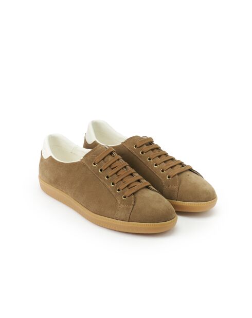 Baskets basses Nolan en cuir daim marron