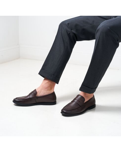 Yoel Barrette-Mokassins aus dunkelbraunem Leder