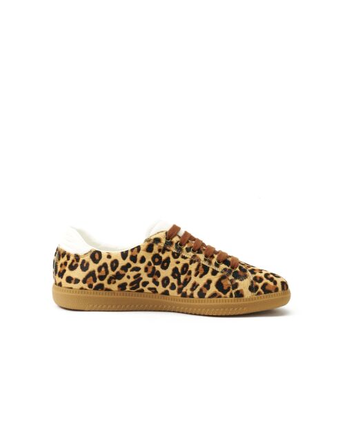 Sneakers basse Thelma in pelle leopardata