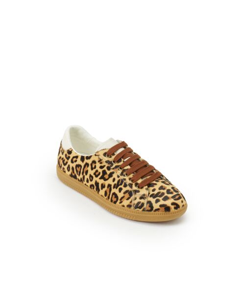 Sneakers basse Thelma in pelle leopardata