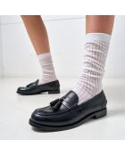 Mocassini neri con nappine Euphémie in pelle