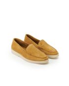 Garance bruine okerkleurige suède slip