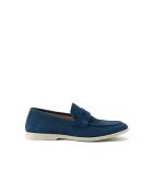Mocassins à barette Elouan en cuir bleu marine