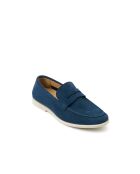 Mocassins à barette Elouan en cuir bleu marine