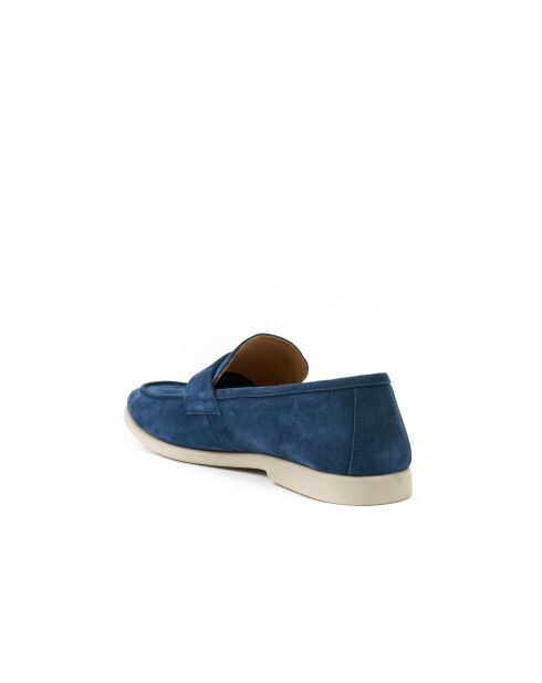Mocassins à barette Elouan en cuir bleu marine