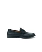 Mocassins à barette Dave en cuir bleu marine