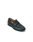 Mocassins à barette Dave en cuir bleu marine