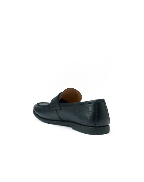 Mocassins à barette Dave en cuir bleu marine