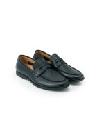 Mocassins à barette Dave en cuir bleu marine