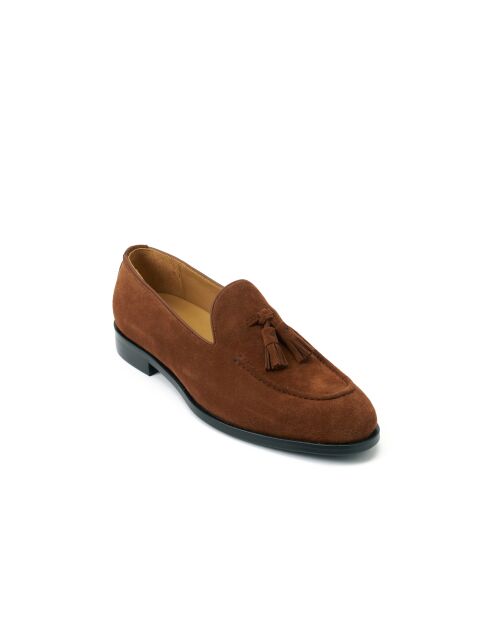 Mocasines Gildas de piel marrón con borlas