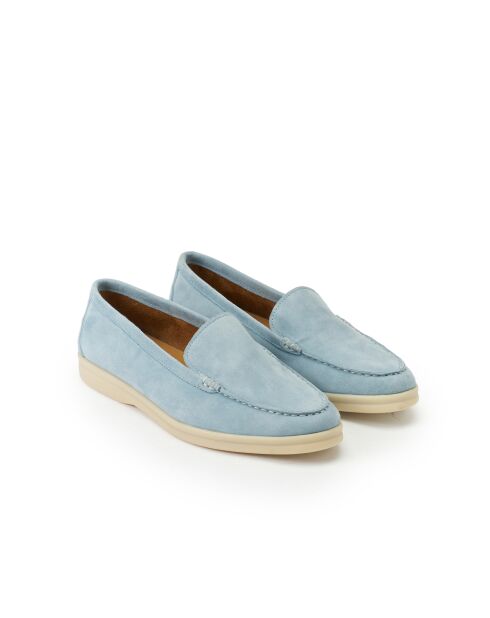 Slip on Opaline en cuir daim bleu ciel