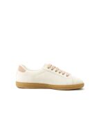 Low-Top-Sneaker Thais aus cremefarbenem Veloursleder