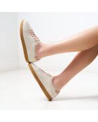 Low-Top-Sneaker Thais aus cremefarbenem Veloursleder