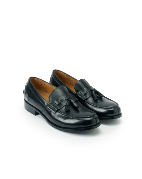 Schwarze Naël Loafer aus Leder mit Quasten