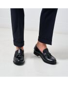 Schwarze Naël Loafer aus Leder mit Quasten