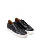 Baskets à bout en cuir ailé Isia noires