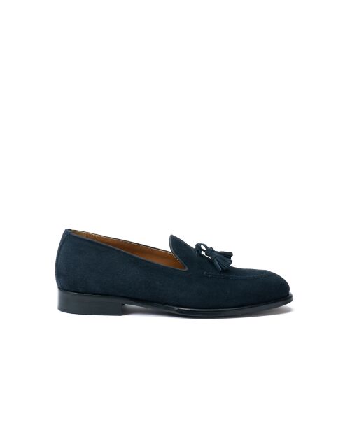 Mocassins à pompon Maelan en cuir bleu marine