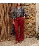 Angela dunkelrote Paprikahose mit Doppelgaze