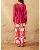 Pantaloni Erika stile anni settanta in combinazione rosa maravoile