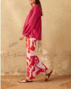 Pantaloni Erika stile anni settanta in combinazione rosa maravoile