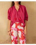 Pantaloni Erika stile anni settanta in combinazione rosa maravoile