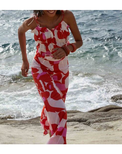 Pantaloni Erika stile anni settanta in combinazione rosa maravoile