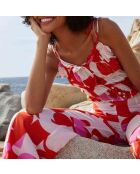 Pantaloni Erika stile anni settanta in combinazione rosa maravoile