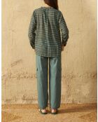 Pantalones marinos de popelina verde Aspen