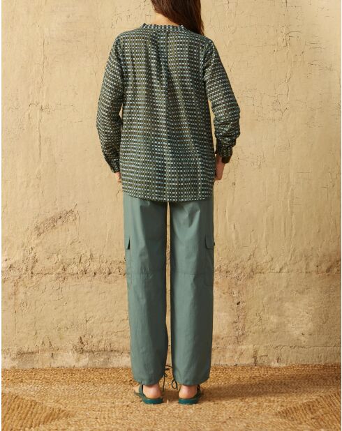 Pantaloni marini in popeline verde Aspen