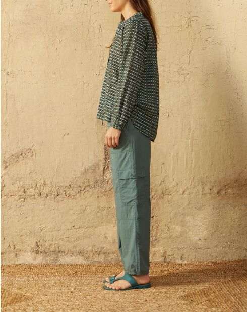 Pantaloni marini in popeline verde Aspen