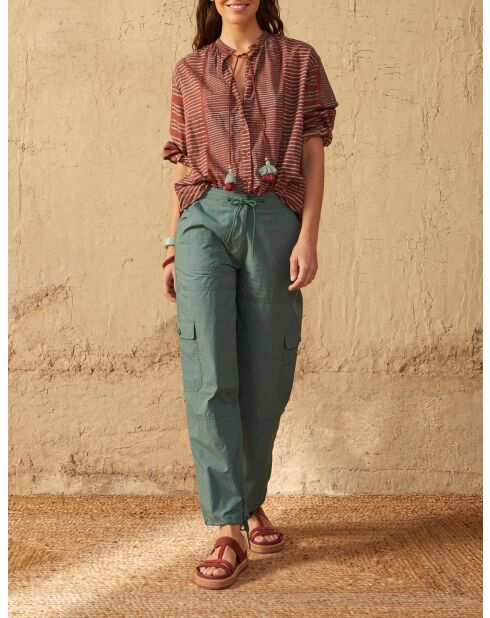 Pantaloni marini in popeline verde Aspen